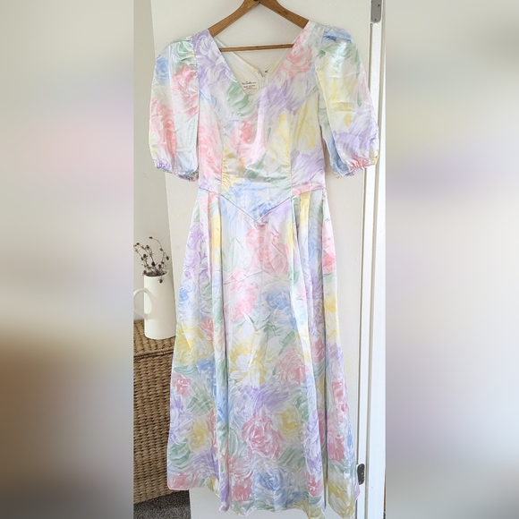 Handmade Dresses & Skirts - Handmade OOAK Vintage Floral Pastel Impressionist Maxi Dress